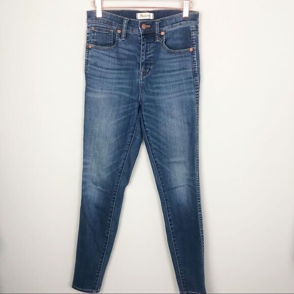 MADEWELL | 10” High-Rise Skinny Jeans Dark Wash Denim Women’s Size 26 (2) - Picture 2 of 9